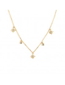 Women CZ Stars 925 Sterling Silver Necklace