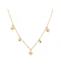 Women CZ Stars 925 Sterling Silver Necklace