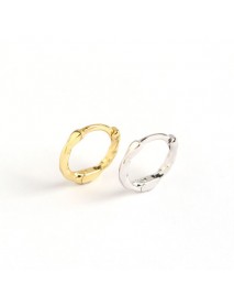 Simple Irregular Twisted Circle 925 Sterling Silver Huggie Hoop Earrings