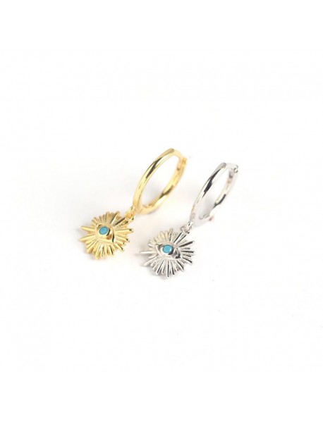 Holiday Eyes 925 Sterling Silver Hoop Earrings