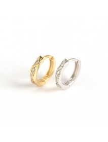 CZ Geometry Wave 925 Sterling Silver Hoop Earrings