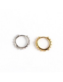 Fashion Cross Beads 925 Sterling Silver Hoop Earrings