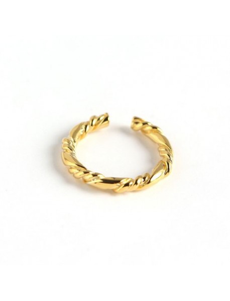 Simple Irregular Twisted 925 Sterling Silver Adjustable Ring