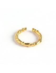 Simple Irregular Twisted 925 Sterling Silver Adjustable Ring