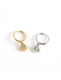 Girl CZ Shell 925 Sterling Silver Hoop Earrings