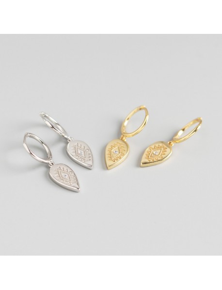 Fashion CZ Waterdrop Geometry 925 Sterling Silver Earring Buckles