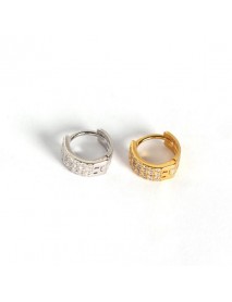 Micro Setting CZ 925 Sterling Silver Huggie Hoop Earrings