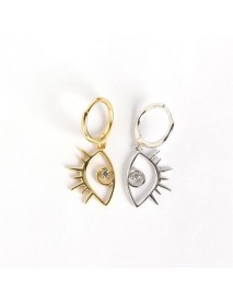 Fashion CZ Big Eye 925 Sterling Silver Leverback Earrings