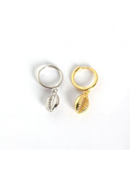 Simple Hollow Shell 925 Sterling Silver Leverback Earrings