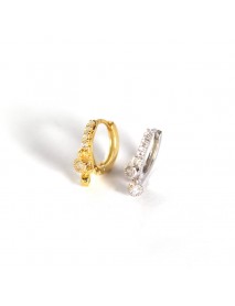 Simple Circle CZ 925 Sterling Silver Hoop Earrings