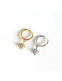 Sweet CZ Stars 925 Sterling Silver Leverback Earrings