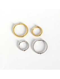 Simple Twisted 925 Sterling Silver Huggie Hoop Earrings