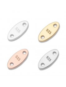 DIY Oval Disc 925 Sterling Silver Jewelry Findings DIY Necklace Bracelet Making Accessory