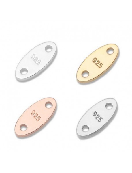 DIY Oval Disc 925 Sterling Silver Jewelry Findings DIY Necklace Bracelet Making Accessory