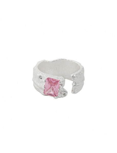 Geometry Rectangle CZ Irregular 925 Sterling Silver Adjustable Ring