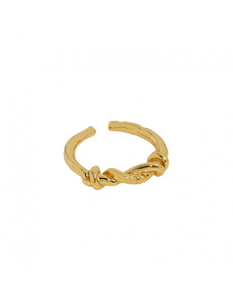 Minimalism Twisted Knot 925 Sterling Silver Adjustable Ring