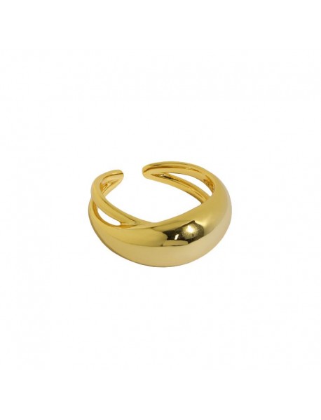 Geometry Oval Ellipse 925 Sterling Silver Adjustable Ring