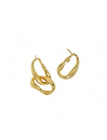 Office Asymmetry Hollow Chain 925 Sterling Silver Dangling Earrings