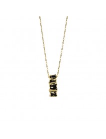 Holiday Black Serpentine Snake 925 Sterling Silver Necklace