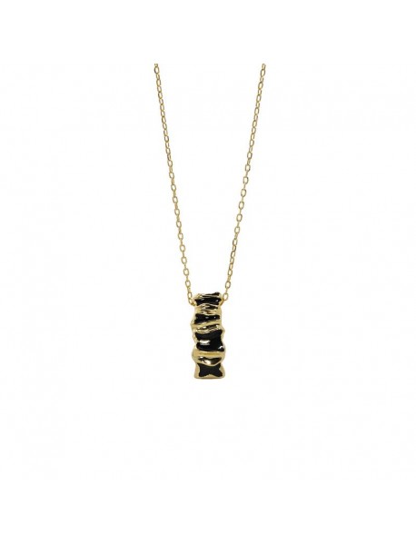 Holiday Black Serpentine Snake 925 Sterling Silver Necklace