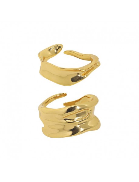 New Irregular Wave 925 Sterling Silver Adjustable Ring
