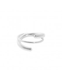 Simple Multi Layer 925 Sterling Silver Adjustable Ring