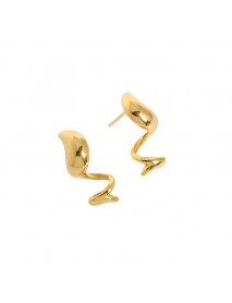 Elegant Waterdrop Wave Irregular 925 Sterling Silver Dangling Earrings