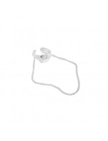 Fashion Irregular Chain Tassels 925 Sterling Silver Non-Pierced Earring(Single)
