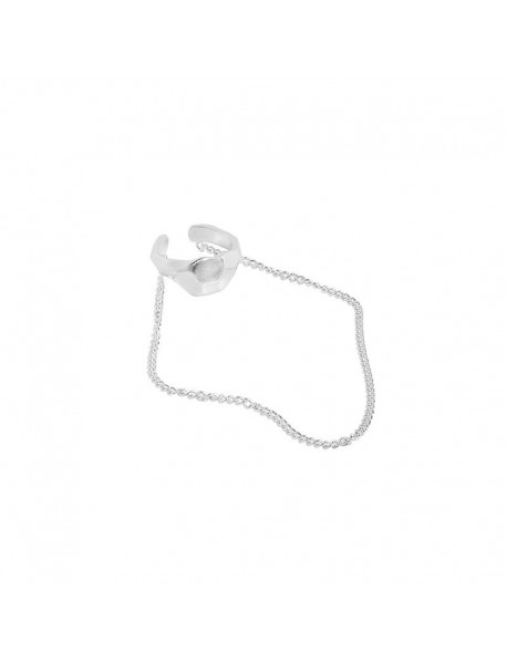 Fashion Irregular Chain Tassels 925 Sterling Silver Non-Pierced Earring(Single)