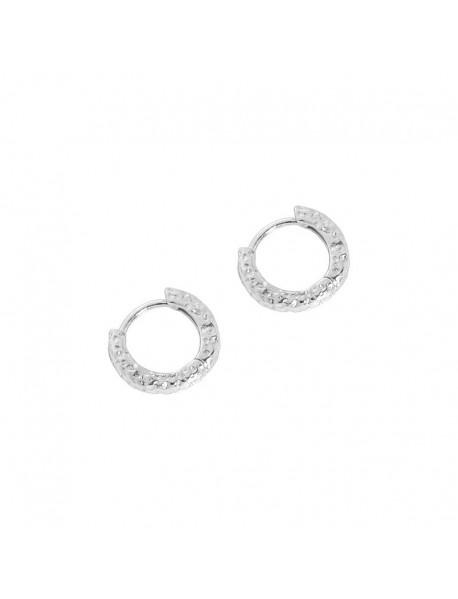 Mini Irregular Geometry Circle 925 Sterling Silver Huggie Hoop Earrings