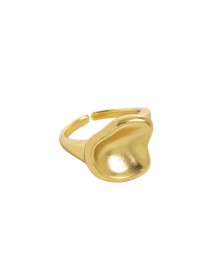 Fashion Irregular Open Lip 925 Sterling Silver Adjustable Ring