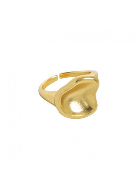 Fashion Irregular Open Lip 925 Sterling Silver Adjustable Ring