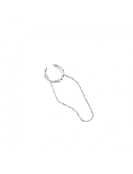 Modern Chain Tassels 925 Sterling Silver Non-Pierced Earring(Single)