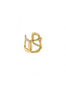 Fashion Geometry Hollow 925 Sterling Silver Non-Pierced Earring(Single)