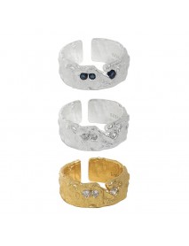 Classic CZ Irregular 925 Sterling Silver Adjustable Ring