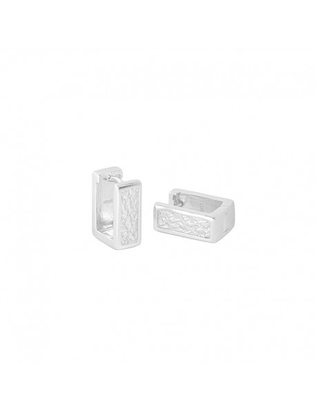 Geometry Hollow Rectangle 925 Sterling Silver Hoop Earrings