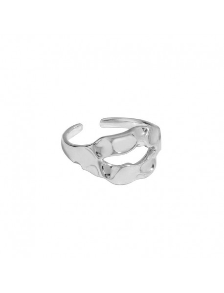 Fashion Irregular Lip 925 Sterling Silver Adjustable Ring