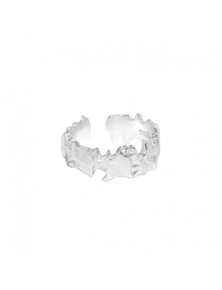 Irregular New Flame 925 Sterling Silver Adjustable Ring