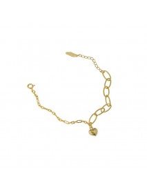 Irregular Hollow Chain Heart 925 Sterling Silver Bracelet