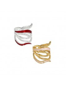 New Multi Layer Epoxy 925 Sterling Silver Adjustable Ring