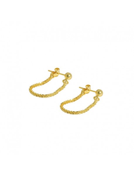 Party Babysbreath Chain 925 Sterling Silver Hoop Earrings