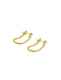 Party Babysbreath Chain 925 Sterling Silver Hoop Earrings