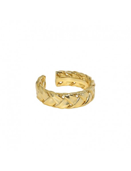 Fashion Twist Knitting 925 Sterling Silver Adjustable Ring