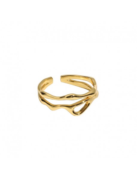 Fashion Irregular Hollow 925 Sterling Silver Adjustable Ring