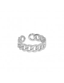 Party Hollow Chain 925 Sterling Silver Adjustable Ring