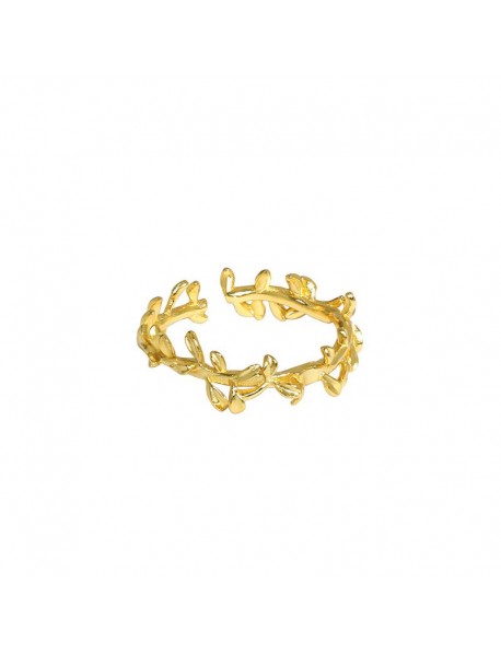 Girl Olive Branch 925 Sterling Silver Adjustable Ring