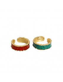Holiday Epoxy Irregular 925 Sterling Silver Adjustable Ring