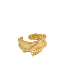 Classic Irregular Face 925 Sterling Silver Adjustable Ring