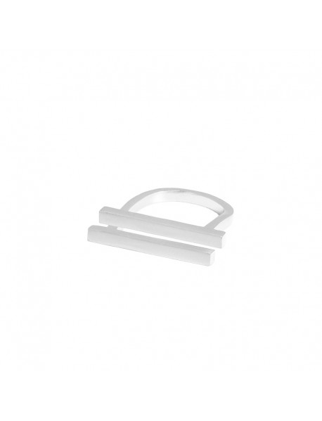 Minimalism Geometry Strips 925 Sterling Silver Adjustable Ring