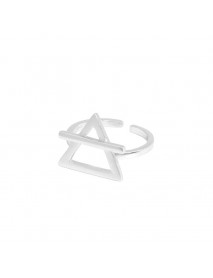 Geometry Hollow Triangle 925 Sterling Silver Adjustable Ring